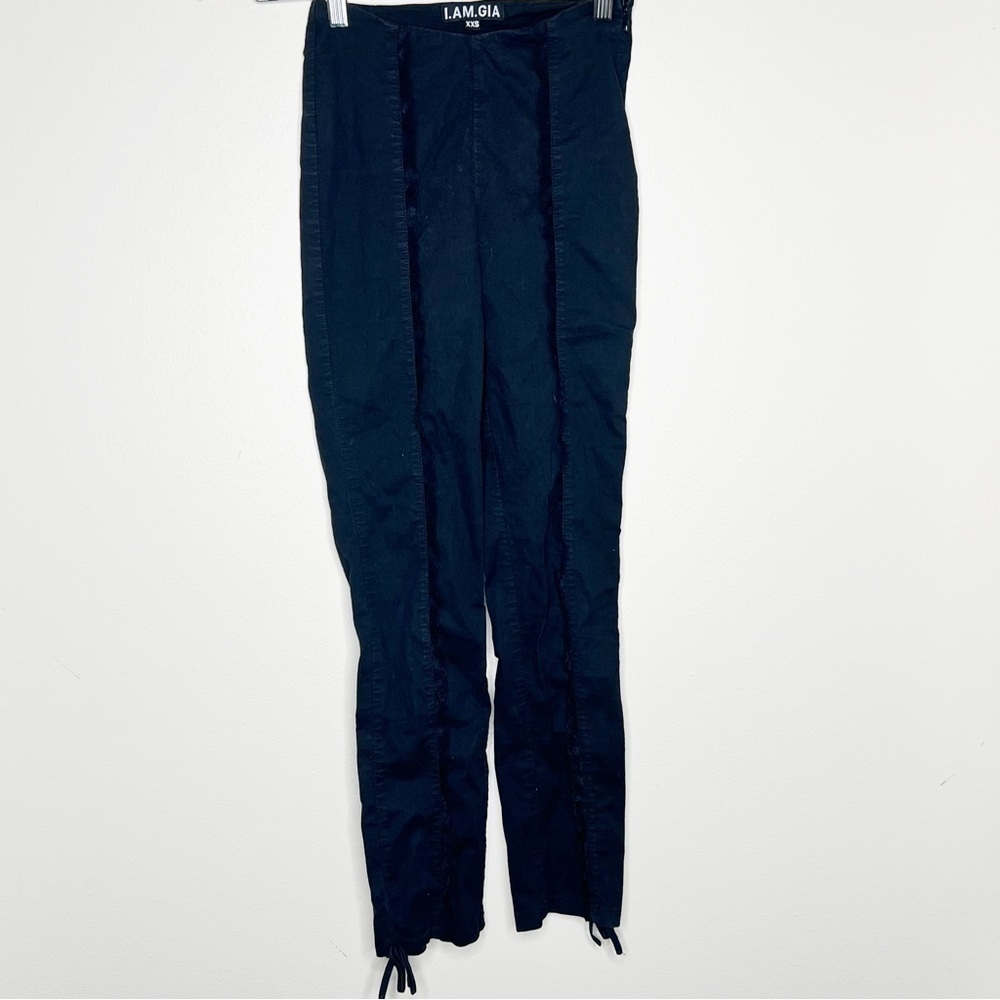 I.Am.Gia Black Lace V Front Stretch Pants Size XXS